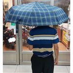 【周周生活】雨傘 現貨 自動傘 折疊傘 央帶格紋 大雨傘 大傘面 折疊雨傘 晴雨傘 遮陽傘 防潑水 抗UV 傘 快速出貨, , large