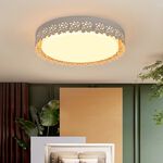 【H&R安室家】 47cm花園 智能LED吸頂燈(附遙控器可調明暗及色溫 ) ZA0217, , large
