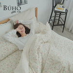 BUHO 天然嚴選純棉雙人加大四件式床包被套組-(多款任選), , large