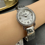 [星晴錶業]COACH手錶,28mm,CH00268銀色錶面銀錶殼銀色精鋼錶帶款, , large