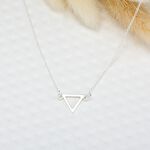 【Angel & Me】Simple Triangle s925 sterling silver necklace Birthday gift, , large