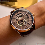 [星晴錶業]Kenneth Cole手錶,44mm,KCWGE2122404古銅色錶面玫瑰金錶殼咖啡色真皮皮革錶帶款, , large