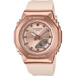 CASIO 卡西歐 G-SHOCK 個性時尚 八角金屬錶殼 雙顯手錶-玫瑰金x米白 GM-S2110PG-4A, , large