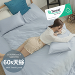 BUHO 素面文青300織100%TENCEL™純天絲床包兩用被四件組-雙人特大-(多款任選), , large