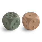 Mushie Dice Press Toy 2-pack - Dried Thyme/Natural, , large