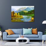 【御畫房】春水長流 國家一級畫師手繪油畫60×90cm(VF-81), , large