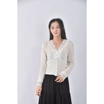 (S) hello蕾絲白色長袖上衣二手衣, , large