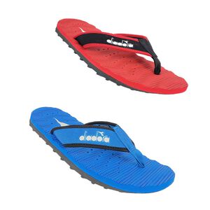 DIADORA迪亞多那 男款運動休閒動能排水孔夾腳拖鞋 人字拖 MIT台灣製 吸震 耐磨 止滑 透氣 Q彈 耐走 紅 藍