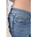 (S) jade fusion denim丹寧牛仔棉質刷破藍色綁帶長褲二手衣, , large