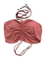 Made in Taiwan. Front center ruched butterfly style strappy back swimsuit, , large