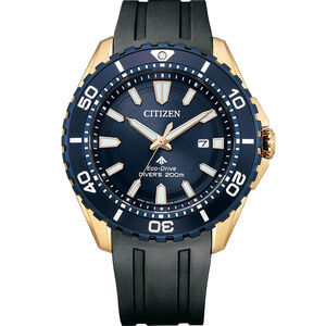 CITIZEN 星辰 PROMASTER MARINE 光動能200米潛水錶-黑x藍 BN0196-01L