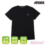KINGO-大尺碼-女款 圓領T恤-黑-414137, , large