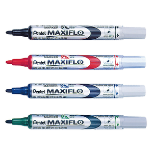 【Pentel 飛龍】後壓式白板筆 細字圓頭 1.5mm 36支/件 MWL5S - 黑