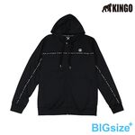 大尺碼-KINGO-男款 吸排 連帽 外套-黑-K43503, , large