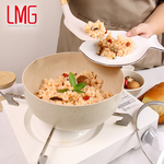 【LMG】日式香草不沾雪平鍋22cm(附蓋/料理鍋/單柄湯鍋/適用各種爐具), , large