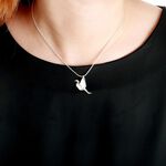 【Angel & Me】摺紙 鶴 silver crane 紙鶴 s925 純銀 項鍊 生日 週年 情人節, , large