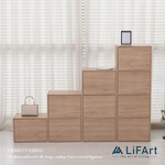 3-Tier Cube Bookcase with Magnetic Doors, , large