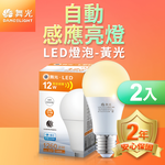 DanceLight 2-pack LED microwave induction bulb 12W automatic lighting E27 full voltage 2-year warranty (white light), , large