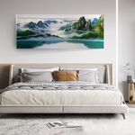 【御畫房】桂林山水 國家一級畫師手繪油畫60×120cm(VF-31), , large