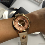 [星晴錶業]VERSUS VERSACE手錶,40mm,VV00278粉金錶面玫瑰金錶殼米白真皮皮革錶帶款, , large