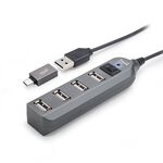 E-BOOK H17 1-open 4-hole USB hub (with USB to Type C connector) plug-and-play power-saving design, , large