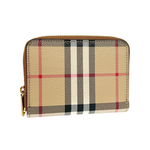 BURBERRY 格紋帆布ㄇ形拉鍊零錢包/典藏米色, , large