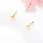 【Angel & Me】蝴蝶 s925 純銀 厚鍍24k純金 一對 耳環 耳夾 禮物, , large
