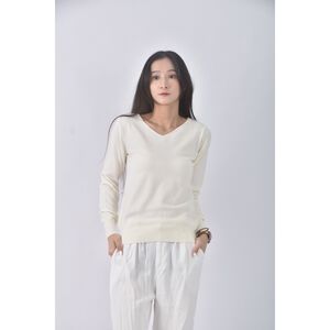 (S) tout va bien質感V領杏色長袖上衣二手衣
