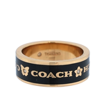 COACH 愛心及星星圖案琺瑯戒指 7號/黑色/金色, , large