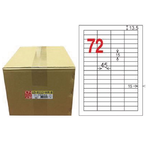 【龍德】LONGDER 三用電腦標籤 A4 72格 15*45mm可再貼1000張/箱 LD-8112-WR-B(適用雷射、噴墨、影印), , large