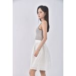 (M) earth music ecology質感條紋白色短裙二手衣, , large