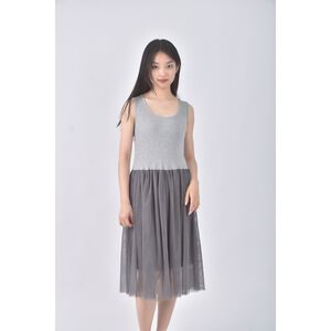 (S) woog質感無袖綠色洋裝二手衣