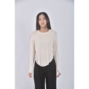(L) rosygold韓牌圓弧杏色長袖上衣二手衣