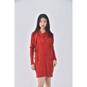 (S) fashion show質感羊毛紅色洋裝二手衣