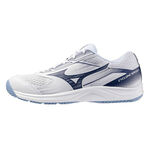 Mizuno Cyclone Speed 男女 排球鞋 室內運動 穩定 包覆 回彈 白 藍 [V1GA258011], , large