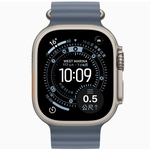 Apple Watch Ultra 3 LTE 49mm 原色鈦金屬錶殼搭錨藍色海洋錶帶 M/L (2025) _ 台灣公司貨 ＋ 專用 (錶貼 & 錶套), , large