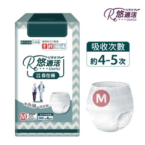 【悠適活】日本製長效瞬吸自在褲4回600cc (M/20片/包)