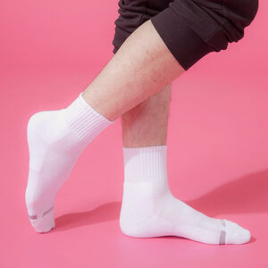 Footer單色運動逆氣流氣墊襪