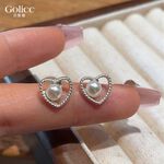 【Gulicc 】古莉可 耳環 簡約愛心珍珠耳飾, , large