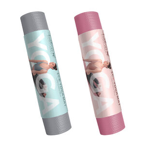 muva環保PER定位線瑜珈墊6mm-亞麻灰