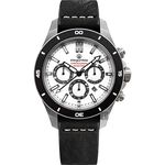 elegantsis JT65R 騎士系列三眼計時腕錶-白x黑/48mm ELJT65R-6W01LC, , large