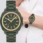 COACH Kitt 橄欖綠 晶鑽陶瓷女錶 34mm CO14504404, , large
