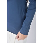 (S) lativ質感棉質圓領藍色長袖上衣二手衣, , large