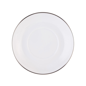 LEGLE-Mil Shaped Cup and Saucer with Silver Rimming