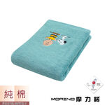 SNOOPY素色刺繡浴巾, 藍色, large