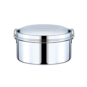 PEARL HORSE 304# Round Double-Layer Lunch Box – 16cm – JA-S-102-016-A