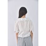 (S) sugar offices公主袖白色襯衫上衣二手衣, , large
