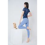 YOGA FLOW Burn Out T shirt - 極簡圓領燒花罩衫 - 湛藍 Blue Ore, , large