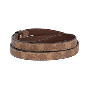 COACH 塗層帆布及皮革小型寵物牽繩(棕褐色/棕色)