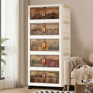 【AOTTO】50面寬雙開門透視磁吸五層折疊收納櫃(AC-5015)